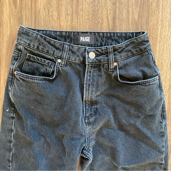 PAIGE High Rise sarah straight Distressed Jeans - Black - Picture 3 of 7